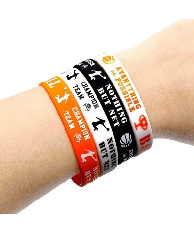 24 Packs Basketball Themed Silicone Wristbands Basketball Party Favors - Basketball Patterns Rubber Bracelets for Basketball ...