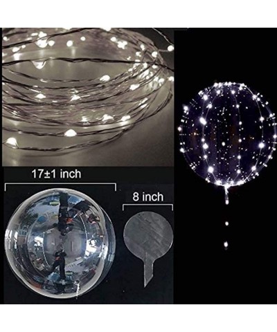 Led BoBo Balloons WHITE color 18 Inch 5 PCS Transparent Helium Balloons with string lights LED light up balloons for Christma...