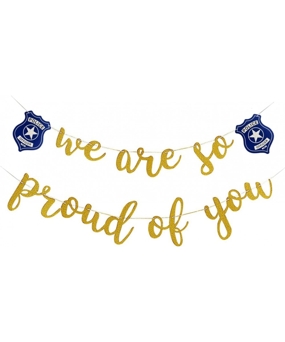 Police Theme We Are So Proud Of You Banner Police Retirement Party Birthday Party Decoration Accessory $25.46 Kids' Party Dec...