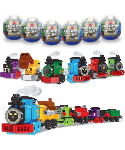 6 Pack Easter Eggs with Train Building Blocks Toys Inside Train Set for Kids Boys Girls Easter Basket Stuffers Fillers Gifts ...