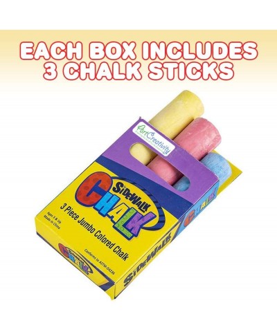 Jumbo Chalk Set for Kids 3 Boxes Each Box with 3 Chalk Sticks Non-Toxic Dust Free and Washable - for Driveway Pavement Outdoo...