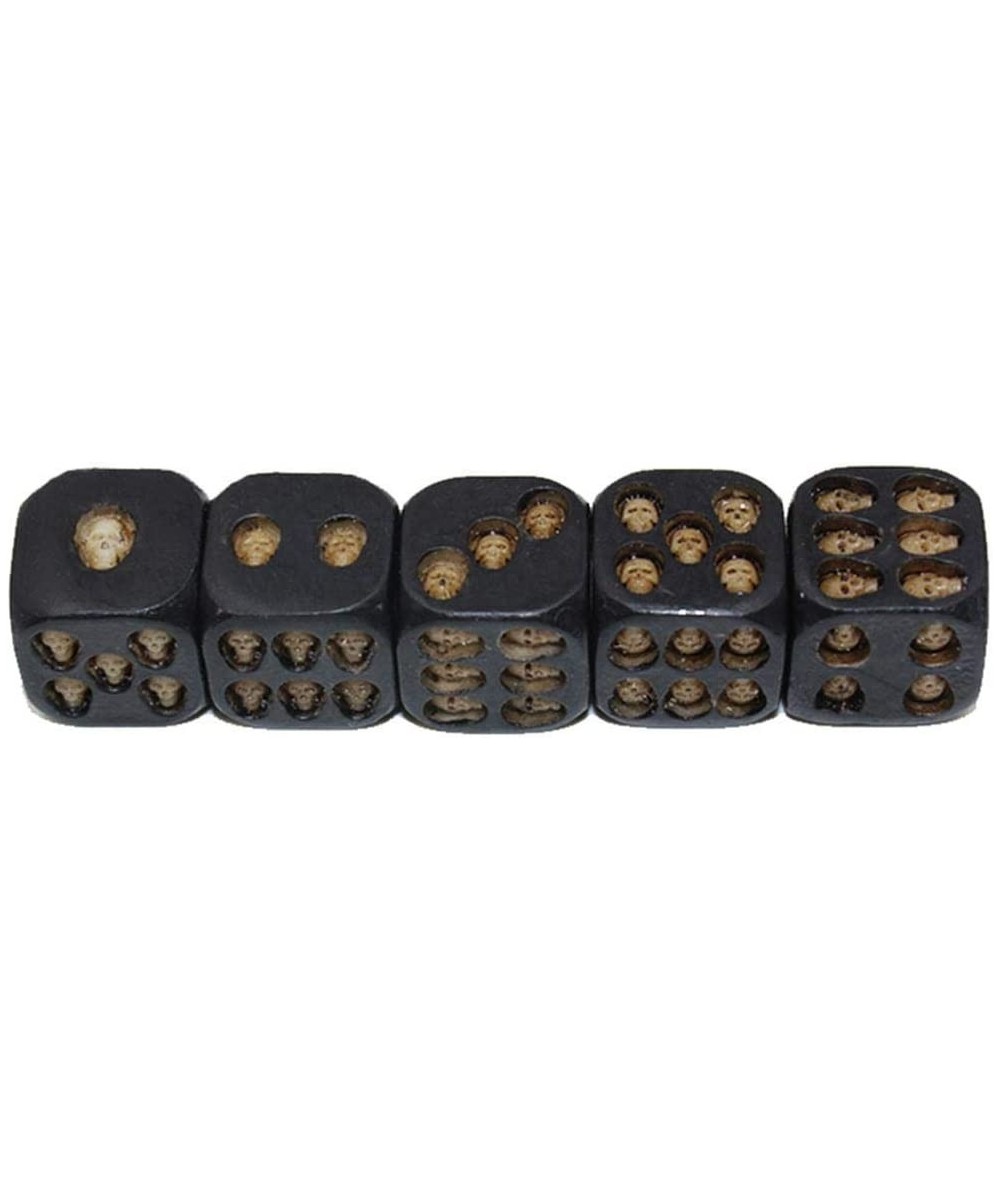 Set of 5 Pcs Black Skull Dice Grinning 3D Skeleton Dice Scary Novelty Board Game for Club Pub Party $16.97 Game Accessories