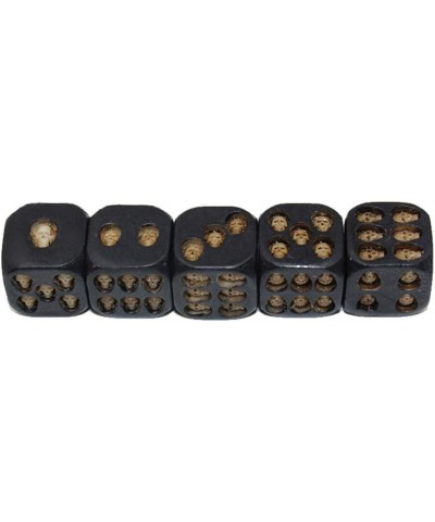 Set of 5 Pcs Black Skull Dice Grinning 3D Skeleton Dice Scary Novelty Board Game for Club Pub Party $16.97 Game Accessories