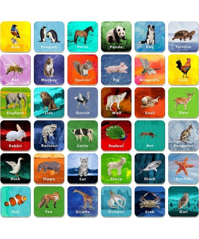 36 Pair Animal Matching Game Flash Cards Erasable (Each Measures 2” X 2”) $21.44 Educational Flash Cards