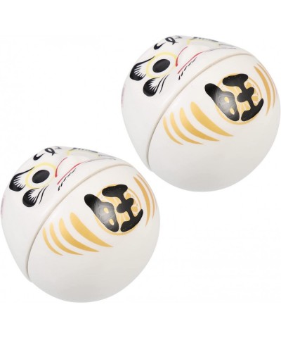 2Pcs Daruma Dolls Ceramic Daruma Mascot Lucky Wealth Daruma Collectible Figurine Japanese Doll Tumbler Toys for Home Table Ca...