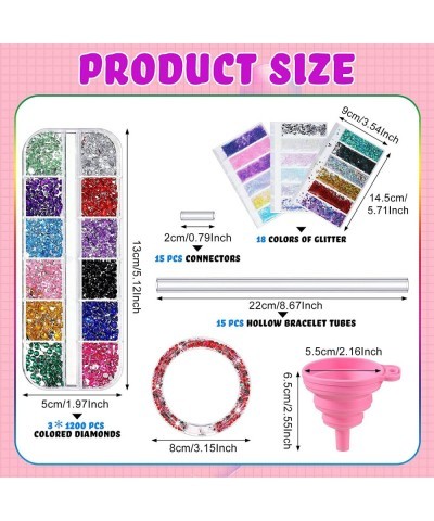 22 Pcs Make Your Own Liquid Glitter Bracelets for Girls Boys Craft Kit Friendship Bracelet Jewelry Making Kit for Kids Birthd...