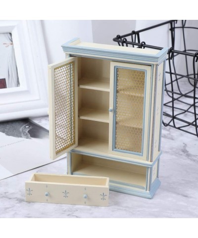 1:12 Dollhouse Bookcase Doll House Miniature Bookshelf with Hidden Storage Cupboards Display Cabinet Organizer Shelves Unit K...