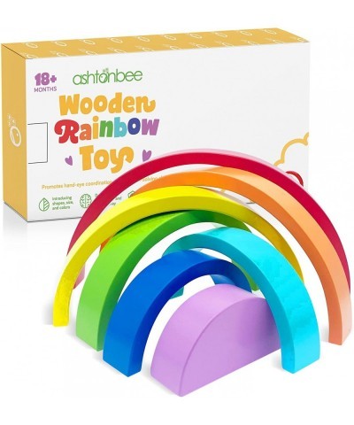 Wooden Rainbow Stacking Toy Wooden Toys and Montessori Toys for Toddlers Sensory Toys for Toddlers 1-3 Rainbow Decor for Play...