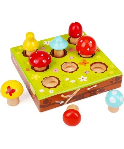 Toddler Fine Motor Skill Wooden Toys - Montessori Toys for Toddlers Mushroom Harvest Game with Magnetic Learing Color Shape S...