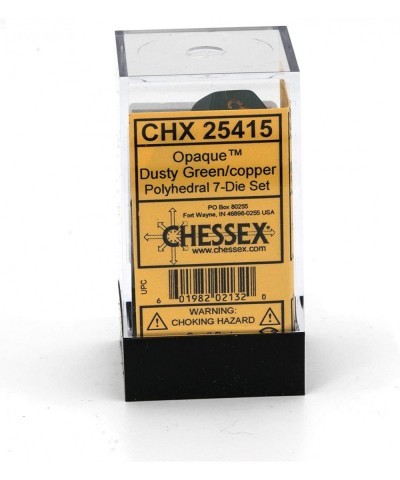 CHX25415 Dice-Opaque Dusty Green/Copper Set $15.39 Game Accessories