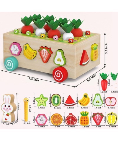 Wooden Montessori Toys for Toddlers Preschool Educational Learning Toys for Boys Girls Carrot Harvest Toys Set Shape Sorter T...