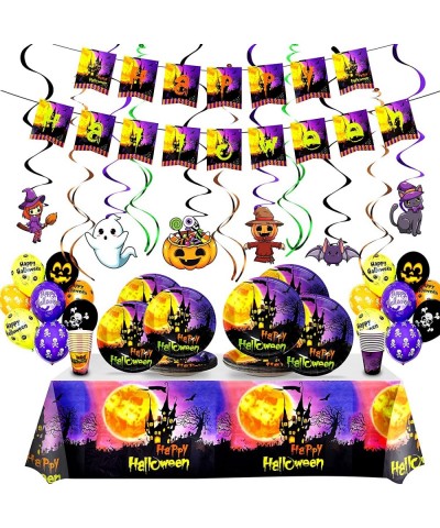 Serves 20 Guests for Kids Halloween Party Supplies Cute Halloween Plates for Kids Included 7' 9' Plates Cups Happy Halloween ...