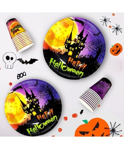 Serves 20 Guests for Kids Halloween Party Supplies Cute Halloween Plates for Kids Included 7' 9' Plates Cups Happy Halloween ...