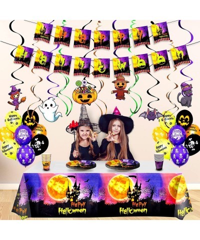 Serves 20 Guests for Kids Halloween Party Supplies Cute Halloween Plates for Kids Included 7' 9' Plates Cups Happy Halloween ...