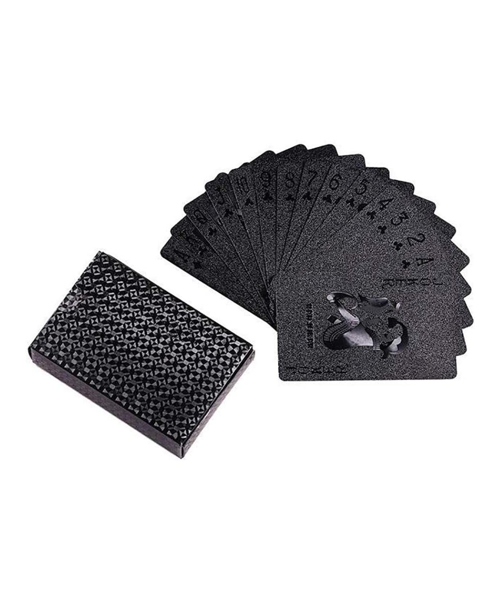 Black Waterproof Poker Cards Plastic PVC Playing Gift Cards Dark Cool Color for Magic Tricks Deck Tool Family Party Game (Bla...