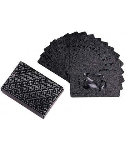 Black Waterproof Poker Cards Plastic PVC Playing Gift Cards Dark Cool Color for Magic Tricks Deck Tool Family Party Game (Bla...