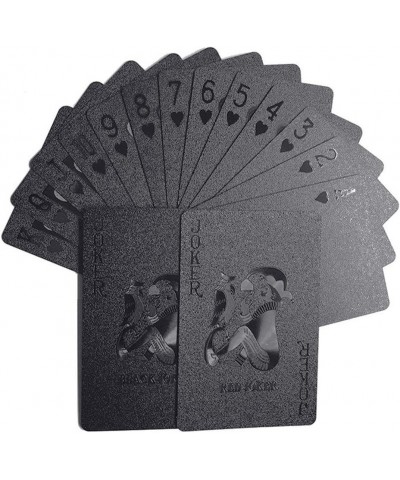 Black Waterproof Poker Cards Plastic PVC Playing Gift Cards Dark Cool Color for Magic Tricks Deck Tool Family Party Game (Bla...