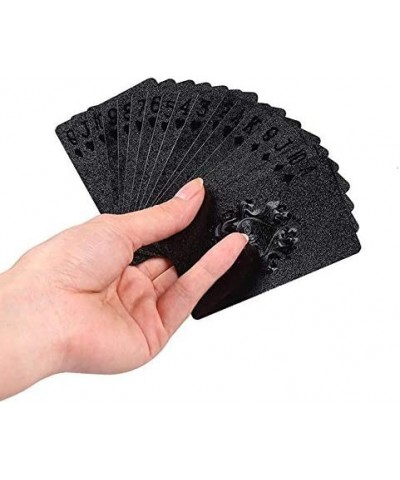 Black Waterproof Poker Cards Plastic PVC Playing Gift Cards Dark Cool Color for Magic Tricks Deck Tool Family Party Game (Bla...