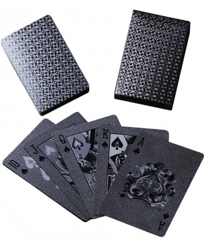 Black Waterproof Poker Cards Plastic PVC Playing Gift Cards Dark Cool Color for Magic Tricks Deck Tool Family Party Game (Bla...