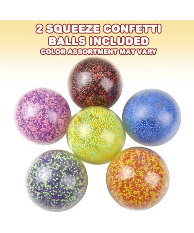 Squish Confetti Balls Set of 2 Light Weight Stress Relief Toys for Kids Sensory Toys for Autism Princess Birthday Party Favor...