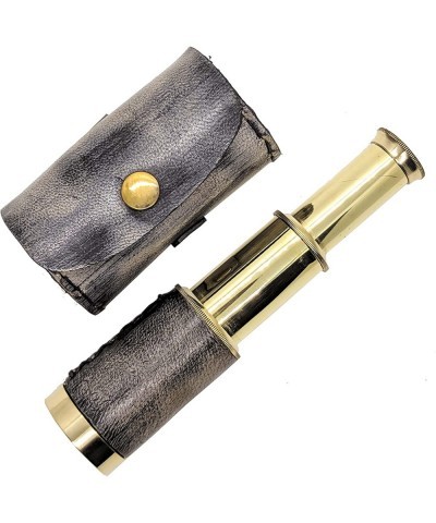 6in Handheld Brass Telescope with Leather Box - Pirate Navigation Xmas Present Gifts Brass Shiny 6'' Inch $26.90 Children's O...