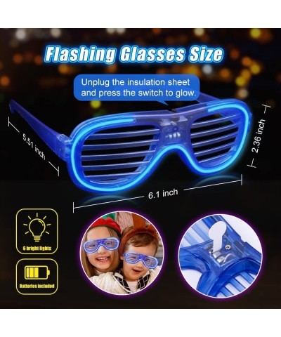 LED Flashing Glasses Gloves Necklace for New Year Chrismas Birthday Party Glow in the Dark Light Up Gifts for Kids Adults(3PC...