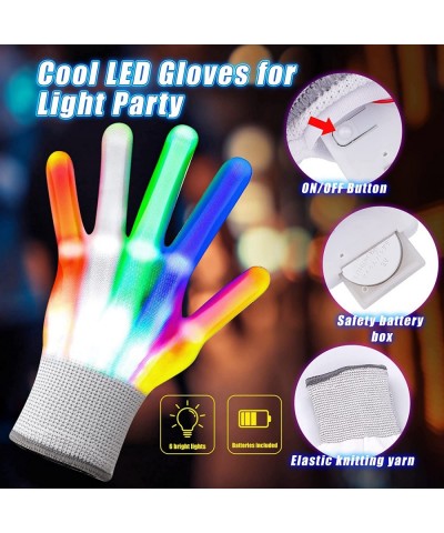 LED Flashing Glasses Gloves Necklace for New Year Chrismas Birthday Party Glow in the Dark Light Up Gifts for Kids Adults(3PC...