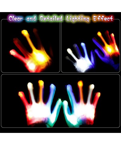 LED Flashing Glasses Gloves Necklace for New Year Chrismas Birthday Party Glow in the Dark Light Up Gifts for Kids Adults(3PC...