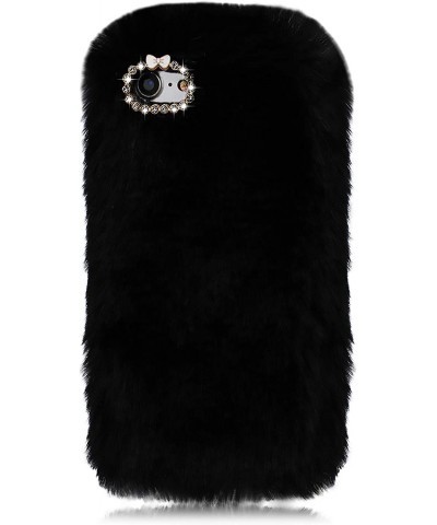 Rhinestone Fluffy Rabbit Fur Case for Moto G Stylus 2021 [NOT for Moto G Stylus 2020] Cute Bling Diamond Handmade Furry Warm ...