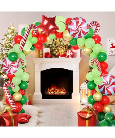 Christmas Balloon 148pcs Christmas Balloon Garland set with Xmas Green Red White Gold Candy Balloons Gift Box Star Balloons f...