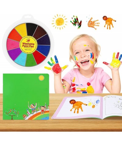 12 Color Finger Paint for Babies Funny Finger Painting Kit with Book Paper Pad Toddlers non toxic paint 1-3 Washable Finger P...