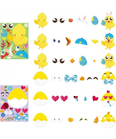 40Pcs Easter Stickers DIY Make a Face Sticker Include Easter Eggs Bunnies Chicks Lamb Flower Easter Decorations Party Favors ...