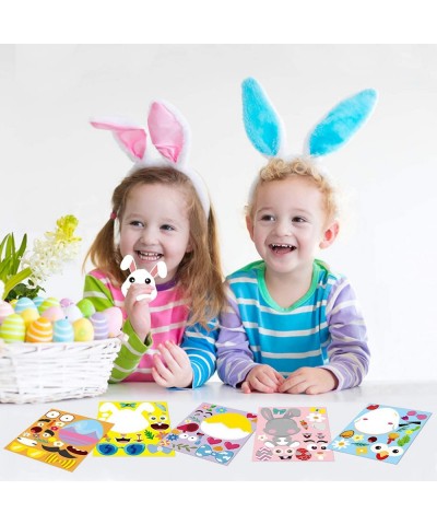 40Pcs Easter Stickers DIY Make a Face Sticker Include Easter Eggs Bunnies Chicks Lamb Flower Easter Decorations Party Favors ...