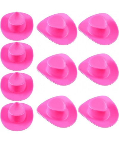 10 Pieces Tiny Cowboy Hat Mini Cowboy Hat Plastic Mini Western Cowgirl Hat Pink Cowboy Hat for Cowboy Cowgirl Doll Dress Up P...