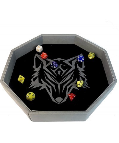 11.5 Inch Dice Tray – Black and Grey - Big Octagonal Dice Tray with Luxurious Rolling Area for RPG Table Top Gaming Like D&D ...