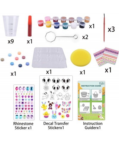 47Pcs Easter Egg Dye Kit Easter Egg Decorating Kit with Painting Crafts Kits Stickers for Kids Boys Girls Easter Creativity A...