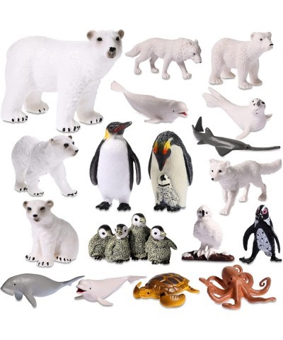 18 Pcs Arctic Circle Ocean Sea Animals Figurines Toy Set Realistic Polar Animal Figurines Learning Educational Playset Party ...