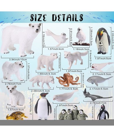 18 Pcs Arctic Circle Ocean Sea Animals Figurines Toy Set Realistic Polar Animal Figurines Learning Educational Playset Party ...