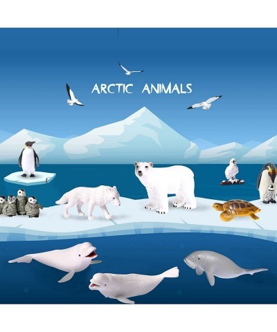 18 Pcs Arctic Circle Ocean Sea Animals Figurines Toy Set Realistic Polar Animal Figurines Learning Educational Playset Party ...