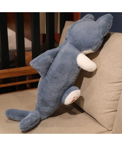 Shark Cat Stuffed Animal Plush Toy Fluffy Different Eyes Shark Cat Plushie Doll Soft Hugging Sleeping Plush Pillow for Kid Ha...