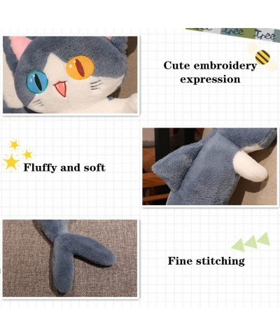 Shark Cat Stuffed Animal Plush Toy Fluffy Different Eyes Shark Cat Plushie Doll Soft Hugging Sleeping Plush Pillow for Kid Ha...