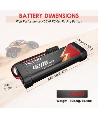 7.2V NiMH Battery 4200mAh High Power RC Battery with Tracxas Plug Compatible with 1/10-scale RC Car Associated Truck Boat Tan...