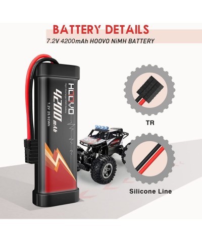 7.2V NiMH Battery 4200mAh High Power RC Battery with Tracxas Plug Compatible with 1/10-scale RC Car Associated Truck Boat Tan...