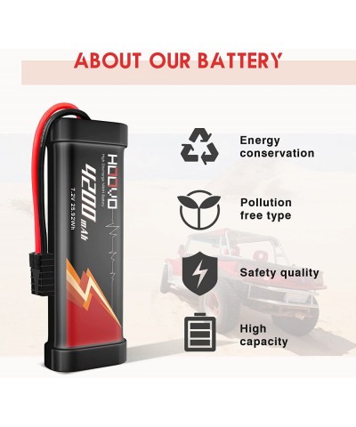 7.2V NiMH Battery 4200mAh High Power RC Battery with Tracxas Plug Compatible with 1/10-scale RC Car Associated Truck Boat Tan...