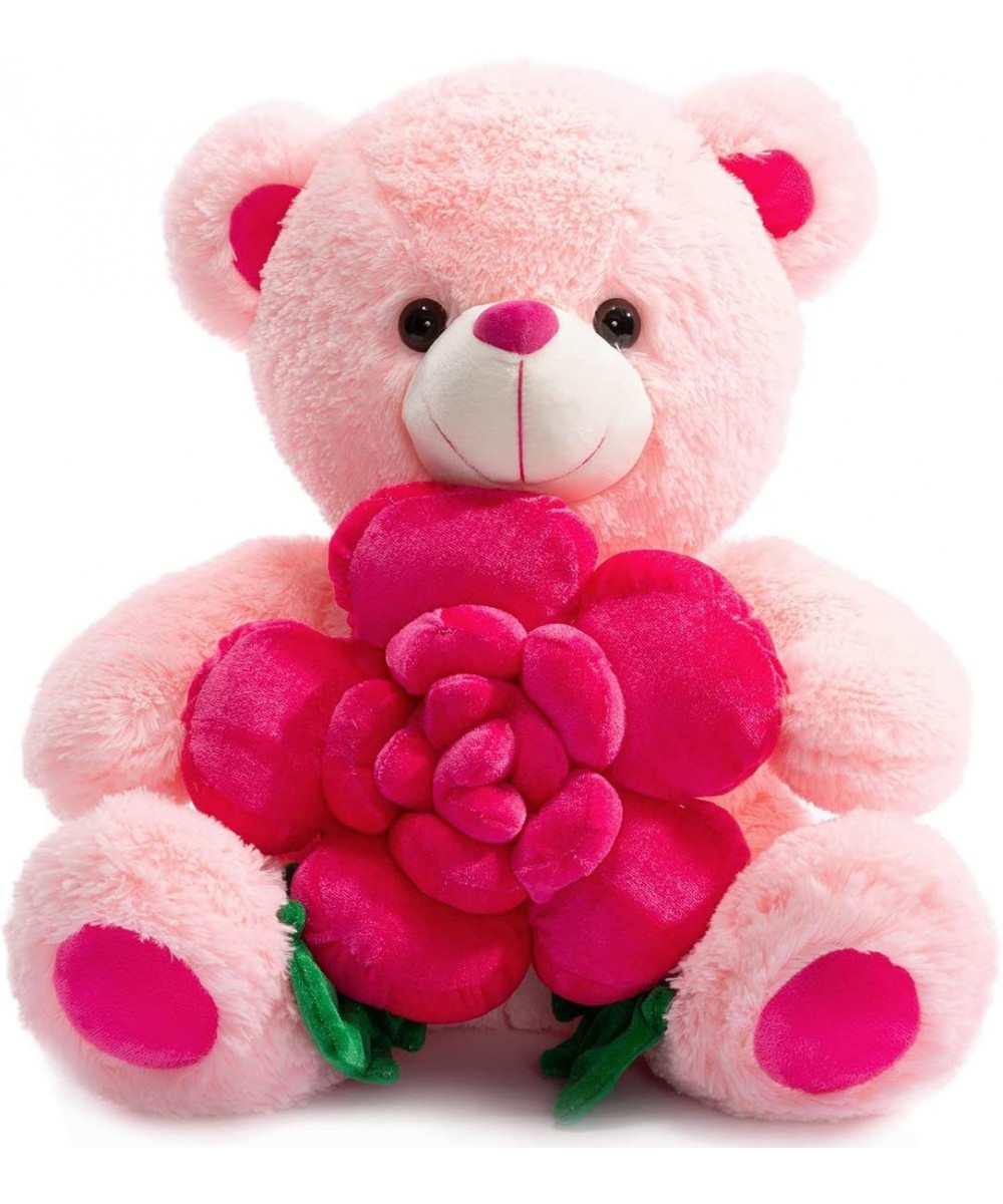 Teddy Bear Stuffed Animals Plush Bear Holding Rose Soft Plush Toy Valentine's Day 16 Inch Pink $42.84 Stuffed Animals & Teddy...