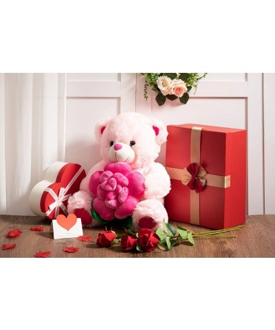 Teddy Bear Stuffed Animals Plush Bear Holding Rose Soft Plush Toy Valentine's Day 16 Inch Pink $42.84 Stuffed Animals & Teddy...