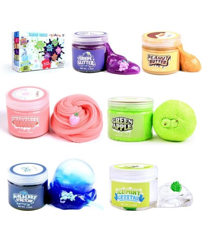 Slime Kit for Girls Boys 6 Different Scented Non Sticky Premade Slimes in 28 oz Container with Fruit Charms Butter Glitter Cl...