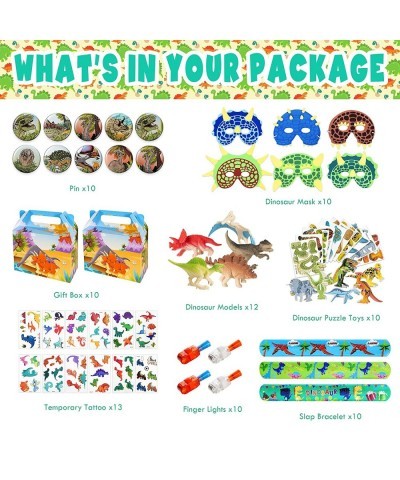 85 Dinosaur Birthday Party Favors Dino goodie Bags Stuffers for Dinosaur Birthday Party Supplies include 10 Gift Boxes 10 Puz...