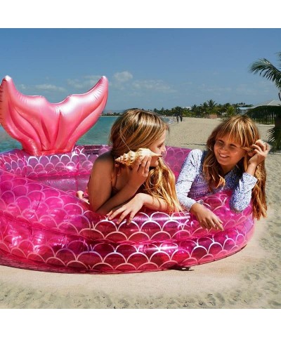 Inflatable Backyard Kiddie Pools Mermaid Garden Round Swimming Pool for Kids Kiddie Paddling Pool Indoor&Outdoor Toddler Wate...