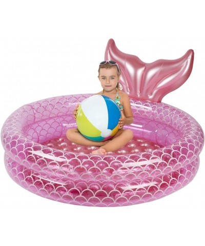 Inflatable Backyard Kiddie Pools Mermaid Garden Round Swimming Pool for Kids Kiddie Paddling Pool Indoor&Outdoor Toddler Wate...